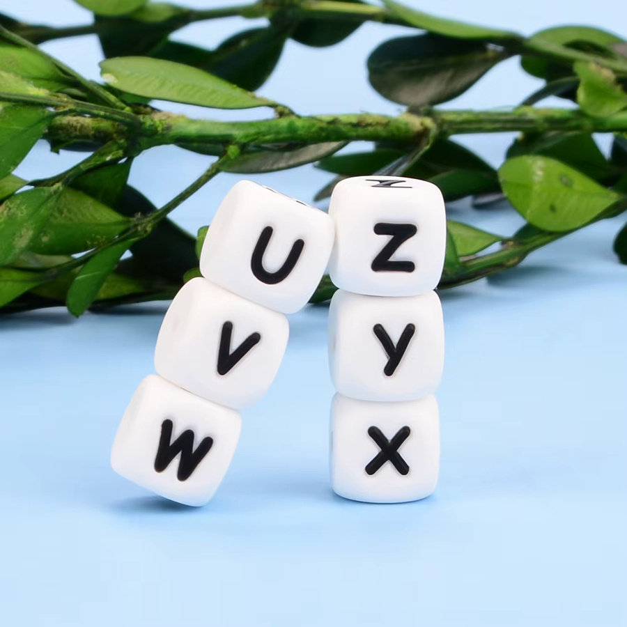 LOFAC Alphabet Perlen Silikon, Weiß, Unisex - Bild 2