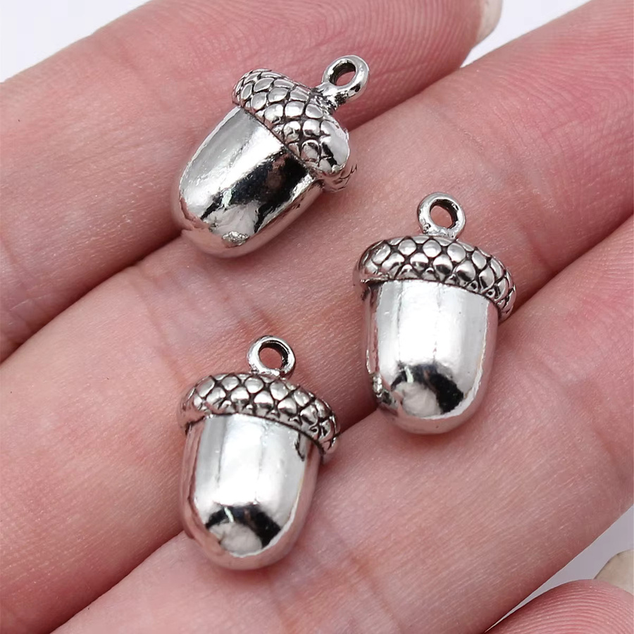 WYSIWYG Eichel-Anhänger, Silber, 17x10x11mm, Unisex - Bild 2