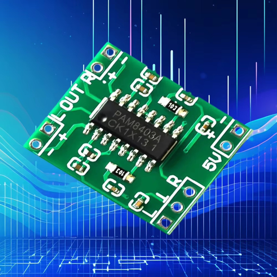 VKTECH Mini PAM8403 Audio Verstärker Platine 2 Kanäle 3W Klasse D für Arduino, Grün - Bild 3