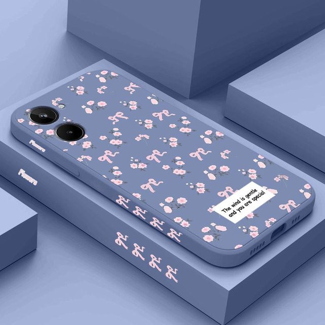 Silikon Handyhülle mit rosa Blumen für Realme 8 Pro, 9 Pro, 10, 10t, 10 Pro, 10 Pro Plus, 12, 12 Pro, 12x, C53, C25, C35, C55, C67, C65 - Bild 1