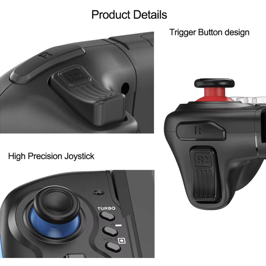 Ipega Controller für Nintendo Switch und Switch OLED mit USB-C, 6-Achsen-Gyroskop und Dual-Vibration in Blau und Rot - Bild 4