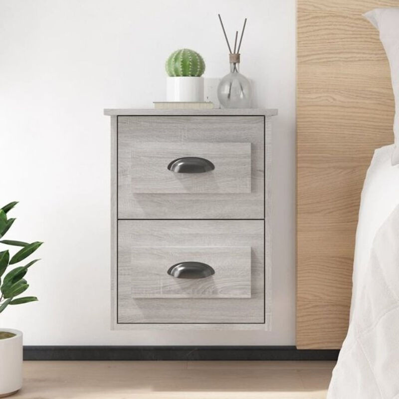 Vidaxl Wand-Nachttisch in Grau Sonoma, modern und klassisch, B/T/H: 41,5 x 36 x 53 cm - Bild 1