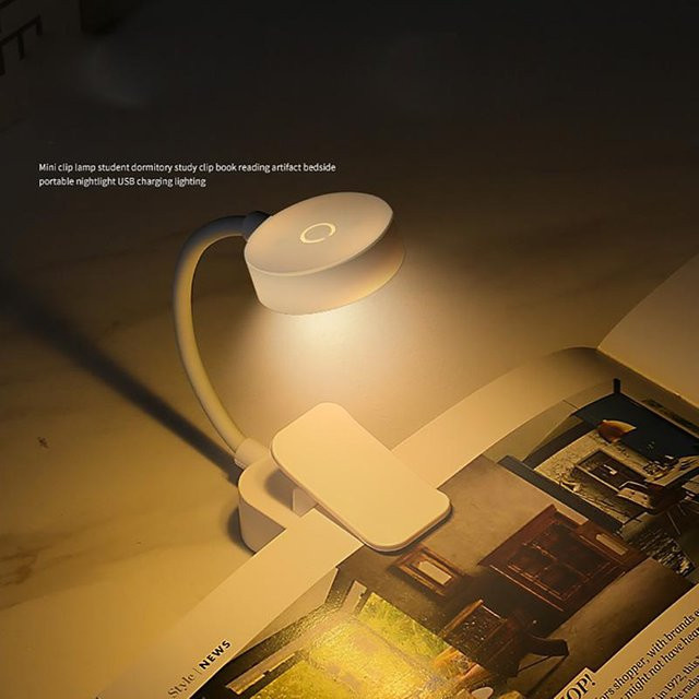 XYNN Tragbare LED-Buchleuchte in Weiß mit Clip-On Funktion für Schreibtisch und Schlafzimmer - Bild 1