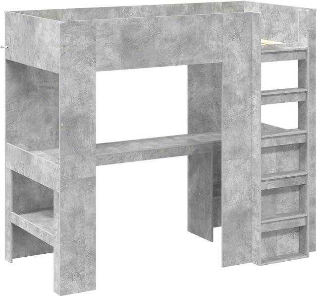 vidaXL Etagenbettgestell mit Schreibtisch Loft-Bett in Betongrau, B/T/H: 90 x 190 x 175 cm - Bild 1