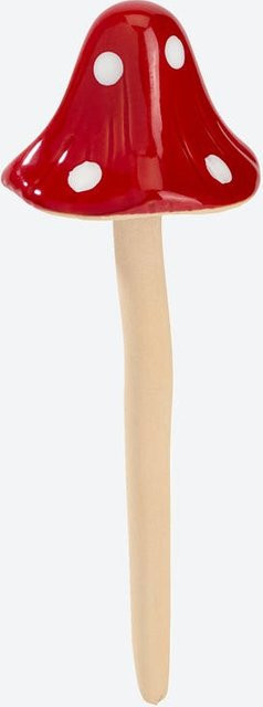 NKD Deko-Pilz mit Klangfunktion aus Keramik in Rot, Höhe: 17 cm, Breite: 6 cm, Tiefe: 6 cm - Bild 1