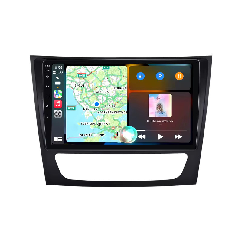 Junsun CarPlay Android Auto Multimedia Radio für Mercedes Benz E-Klasse W211 E300 (2002-2010) mit Bluetooth, GPS, WiFi und 9,0 Zoll Display in Schwarz - Bild 3