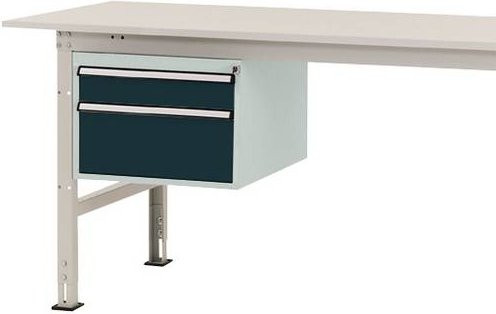 Manuflex PACKPOOL Gehäuse-Unterbau AS0003.7016 in Anthrazit und Weiß mit 2 Schubfächern, Nutzhöhe: 30 cm, für Tischtiefe: 80 cm - Bild 1