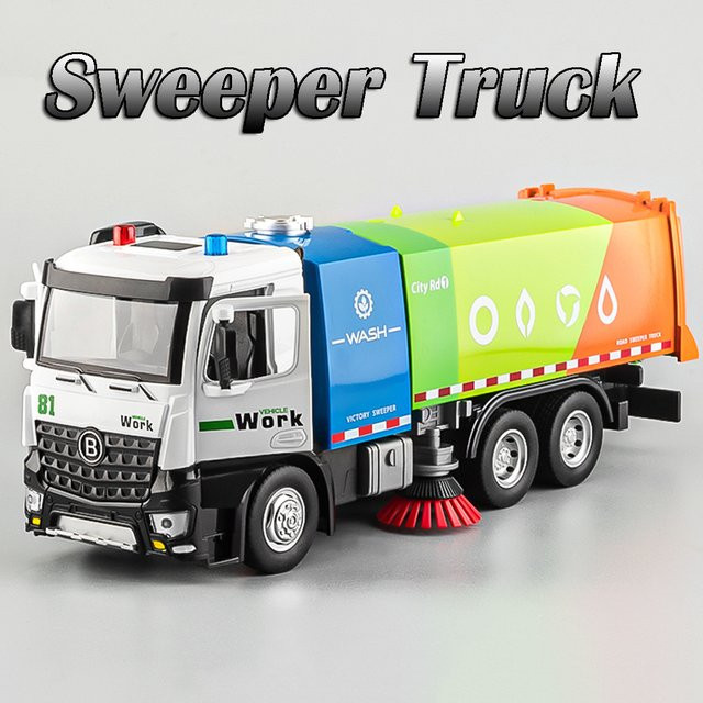 YBC YIBAICHENG Stadt Sprinkler Fahrzeug, Modell, 1:24, Metall, mit Licht und Sound - Bild 1