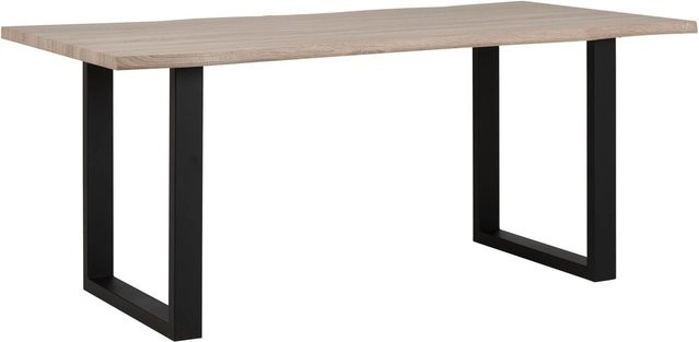 Bessagi Home Esstisch Elicia in Eichefarben, rechteckiger Esstisch aus MDF und Metall, B/T/H: 180 x 90 x 76 cm - Bild 1