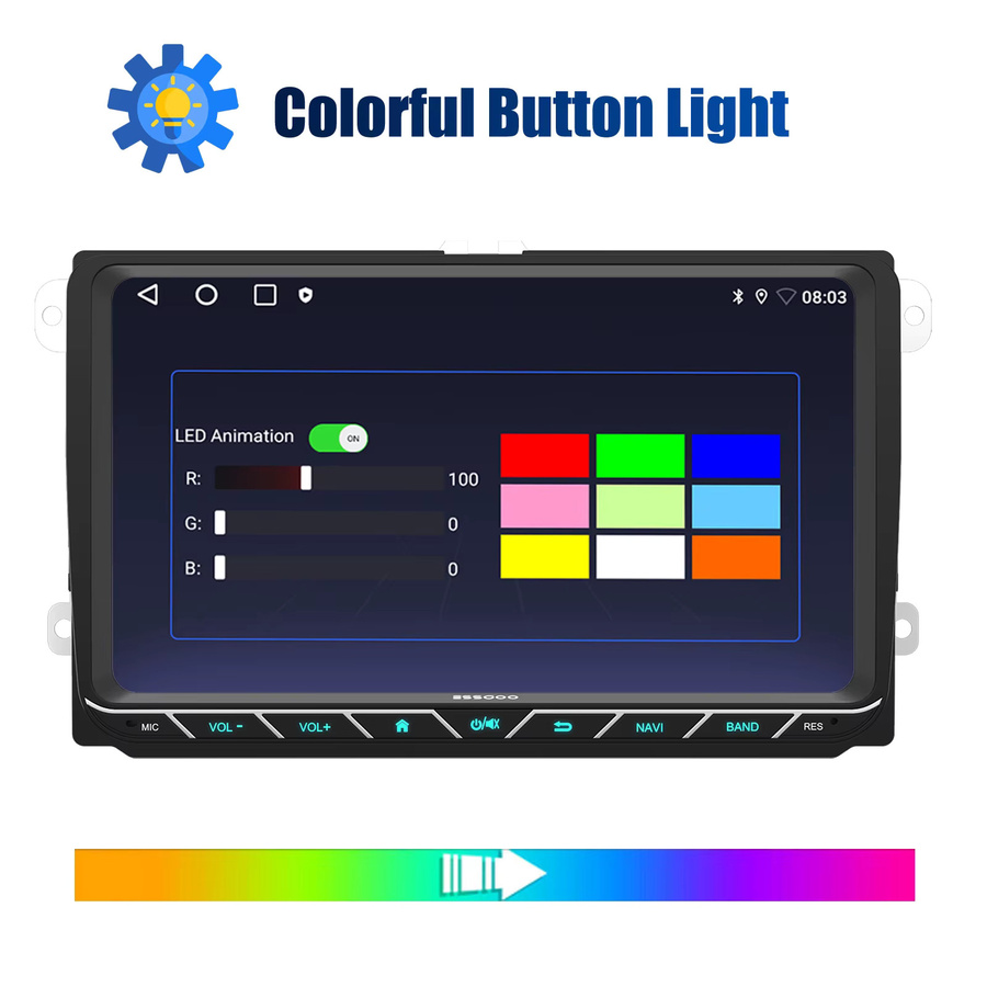 ESSGOO Android 15 Autoradio mit 9 Zoll Display, GPS, WiFi und Bluetooth in Schwarz für VW Tiguan, Caddy, EOS, Jetta, T5, Passat B6 B7, Polo 6R, Golf 5 6 und Touran mit Wireless CarPlay und Android Auto - Bild 3