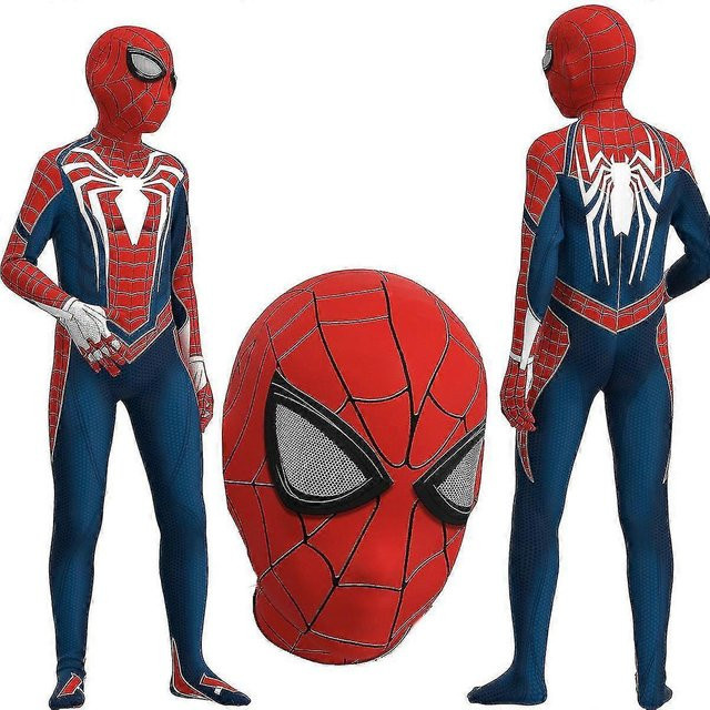 Spiderman Advanced Cosplay Kostüm, Party Jumpsuit, Rot, 140cm - Bild 1