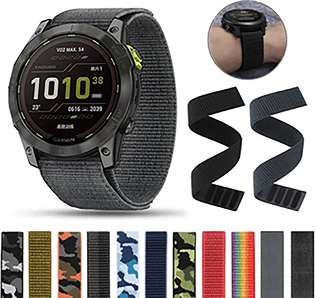 QCTOG Uhrenarmband Nylon, Schwarz, Unisex - Bild 1
