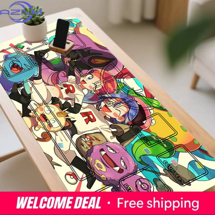 Pokemon TCG Spielmatte Team Rocket Jessie James Meowth Multicolour Gaming-Mausunterlage und Schreibtischunterlage - Bild 5