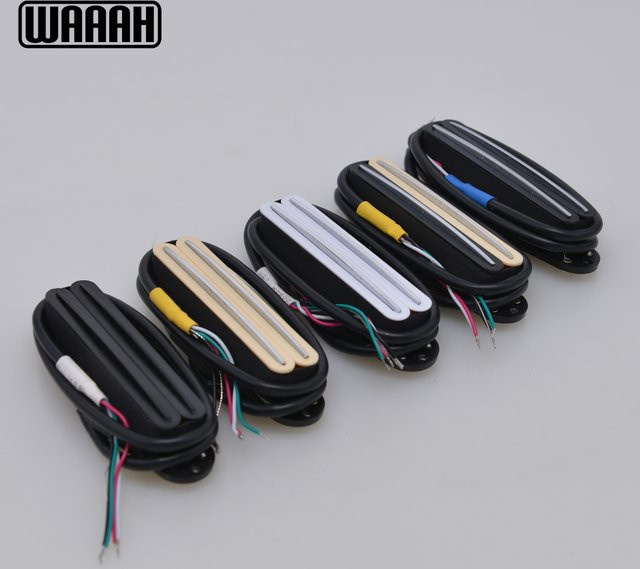 WAAAH Alnico 5 Dual Rails Humbucker Pickup und Single Coil Set für ST SQ E-Gitarren in Schwarz, Weiß und Gelb - Bild 1