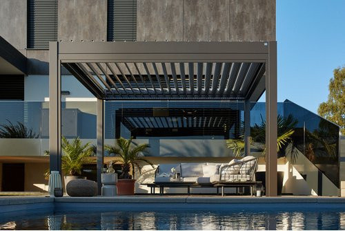 Biohort Pergola modern in Dunkelgrau-Metallic, B/T/H: 404,5 x 264 x 312 cm - Bild 1