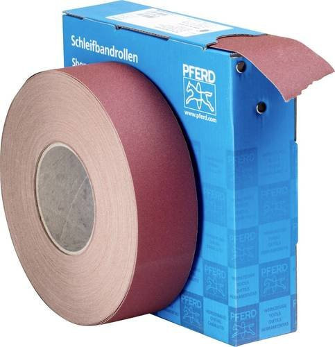 PFERD Korund Schleifbandrolle SBR für universelle Anwendung und Metall, Körnung 220, Breite: 50 mm, Länge: 50 m - Bild 1