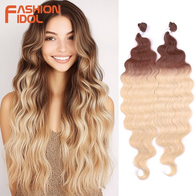 MODE IDOL Haar Extensions, Synthetik, Ombre Blonde, 30 Zoll, 2 Stück - Bild 1