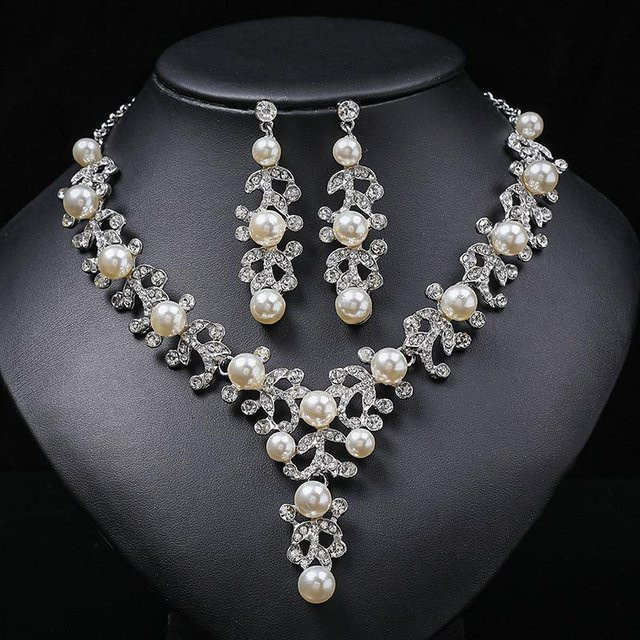 Lucky Star Jewelry Schmuck-Set, Legierung, Zirkonia, Perle, Damen, 47cm - Bild 1