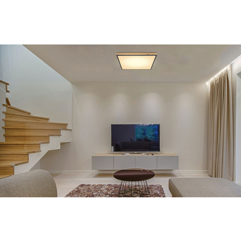 Globo LED-Deckenleuchte Doro in Holzfarben und Graphit, B/T/H: 59 x 59 x 1 cm - Bild 2