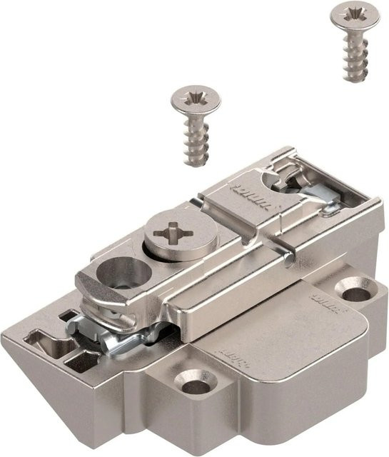 Blum Exzenter-Montageplatte Clip für Teleskophebel Alurahmen Schmal Links, Farbe: Silber, Material: Zink vernickelt - Bild 1
