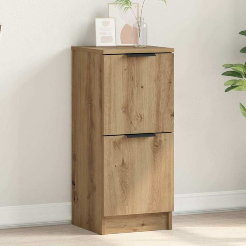 Modernes Sideboard Vidaxl aus Holzwerkstoff in Eiche Natur Braun, B/T/H: 30 x 30 x 70 cm - Bild 1