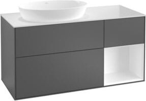 V&B Finion Waschtischunterschrank mit Wandbeleuchtung, Anthrazit lackiert, Breite: 120 cm, Tiefe: 50,1 cm, Höhe: 50,1 cm - Bild 1