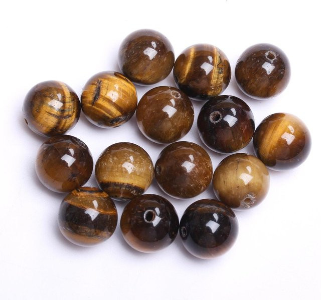 Natursteinperlen Tigerauge, rund, 12 mm - Bild 1