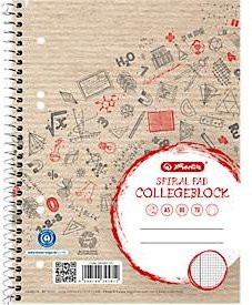 Herlitz Collegeblock Recycling DIN A5, 80 Blatt, kariert, mehrfarbig - Bild 1