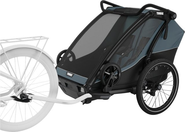 Thule Chariot Cab2 Fahrradanhänger und Buggy in Schwarz mit Federung und Schwenkrädern - Bild 1