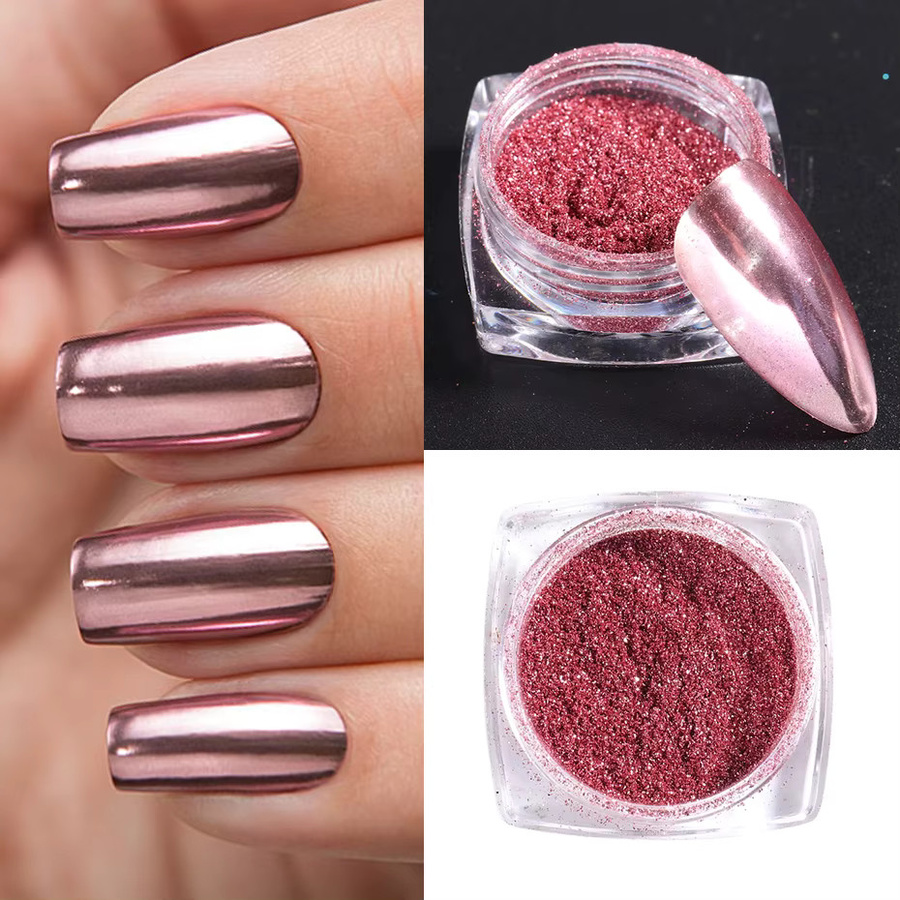 Nagelpulver-Set Metallic Chrom, 23 Farben, Gold, Silber - Bild 2