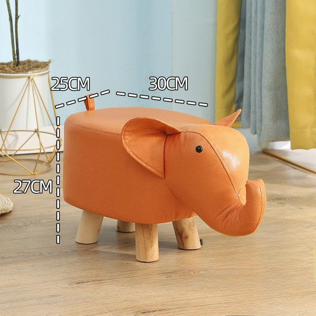 Moderner Polster-Fußhocker in Orange mit Kunstlederbezug für dein Wohnzimmer - Bild 1