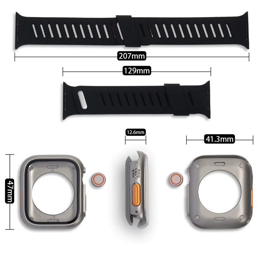 OAKCHARM Uhrenarmband Silikon, Schwarz, für Apple Watch - Bild 4