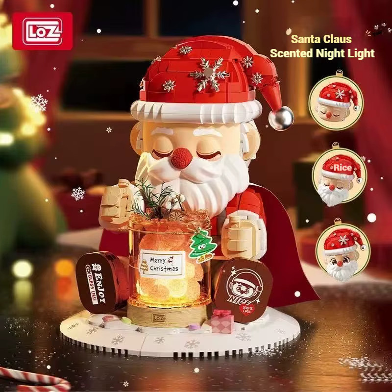 LOZ Mini Bricks Weihnachtsmann mit Champagner als Bastelset und Desktop-Ornament in Mehrfarbig - Bild 2