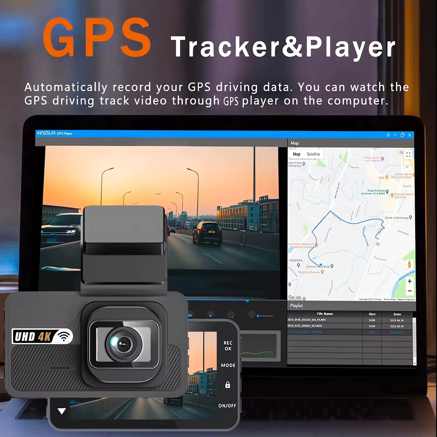 Maxtoss Dash Cam mit 4K UHD Dual Objektiv, WIFI, GPS und ADAS Fahrerunterstützung, Black Box Video Recorder in Schwarz - Bild 5