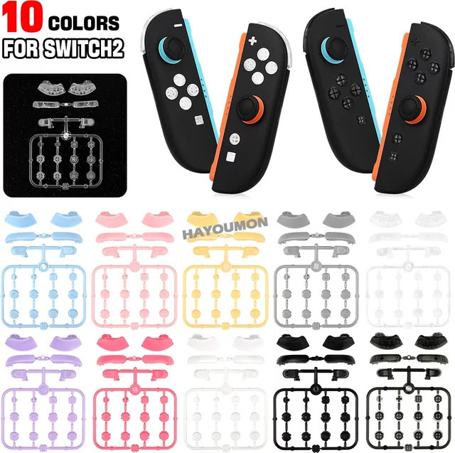 HeroAngel Tastensatz für Nintendo Switch 2 Joypad Ersatzteil-Set in Pink und Multicolour mit ABXY, D-Pad, C, Home, Release und Trigger-Tasten - Bild 1