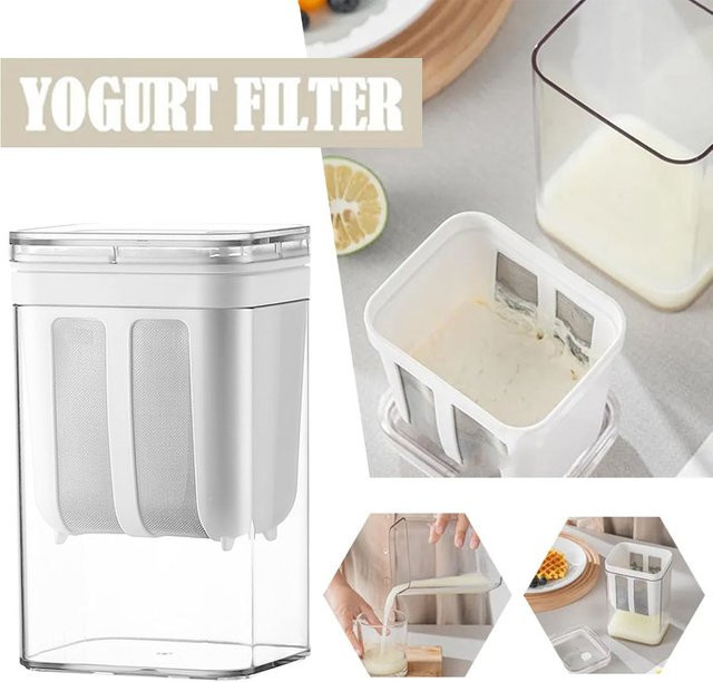YOCITY Joghurtfilter und Sieb mit feinem Maschennetz, transparente Box, 1100 ml - Bild 1