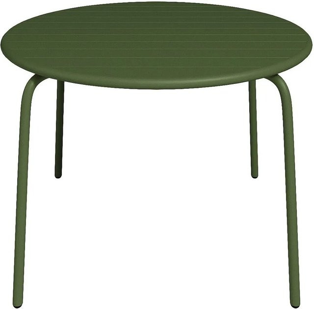 Vente-unique Gartentisch Mirmande aus Metall in Khaki, rund, Durchmesser: 110 cm - Bild 1