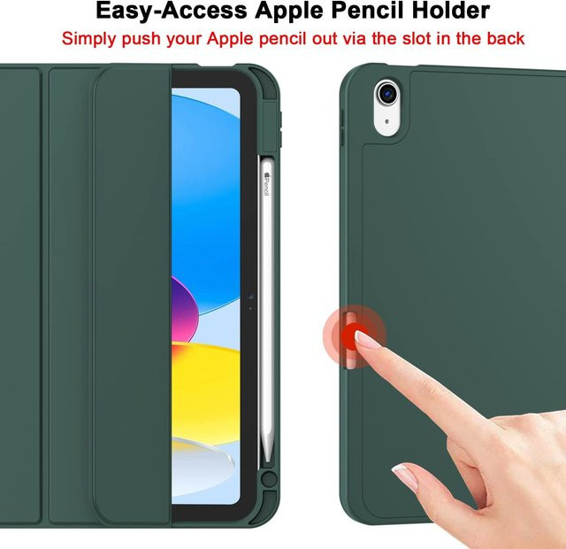 Apple iPad 10. Generation Hülle mit Stifthalter und Smart Cover, TPU-Rückseite, Blau und Grün - Bild 1