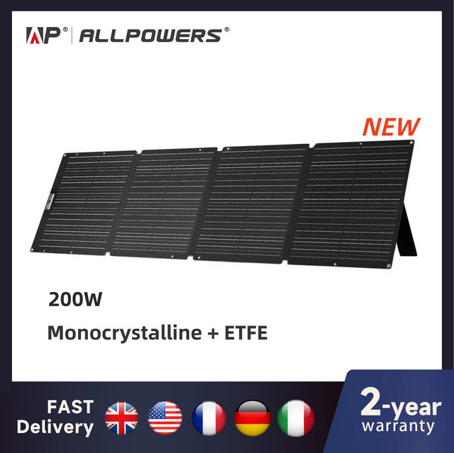 ALLPOWERS Tragbares Solarpanel in Schwarz mit Solarausgang, wasserdichtes IP68 Solarladegerät für Wohnmobile, Laptops und Camping - Bild 1