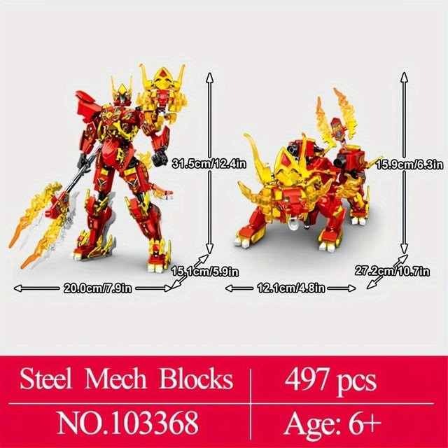 4 Stile Transformierbare Roboter Mini-Bausteine, Beast Mecha Roboter Modellsteine, ab 6 Jahren - Bild 1