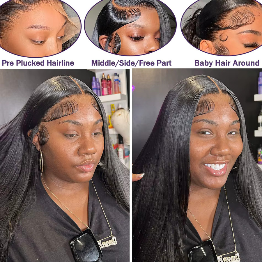 MYLOCKME Perücke aus echtem Haar, HD Lace Front, Damen - Bild 5