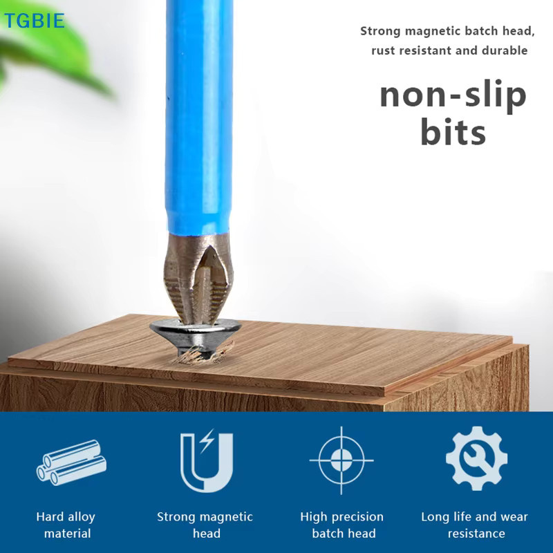 HUXUAN Schraubendreher Bit Set mit sechseckigem Anti-Skid Griff in Blau, 6 oder 12 Teile, PH1 PH2 PH3 PZ1 PZ2 PZ3 für Holzbearbeitung und elektrische Schraubendreher - Bild 2