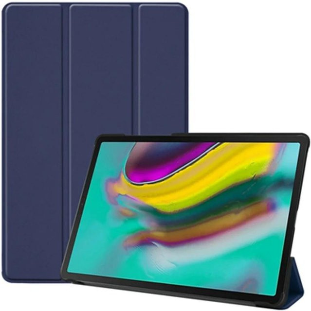 Samsung Galaxy Tab S5e Hülle mit Auto Wake Sleep Funktion aus PU-Leder in Blau für 10,5 Zoll SM-T720/T725 mit Tri-Fold Ständer - Bild 1