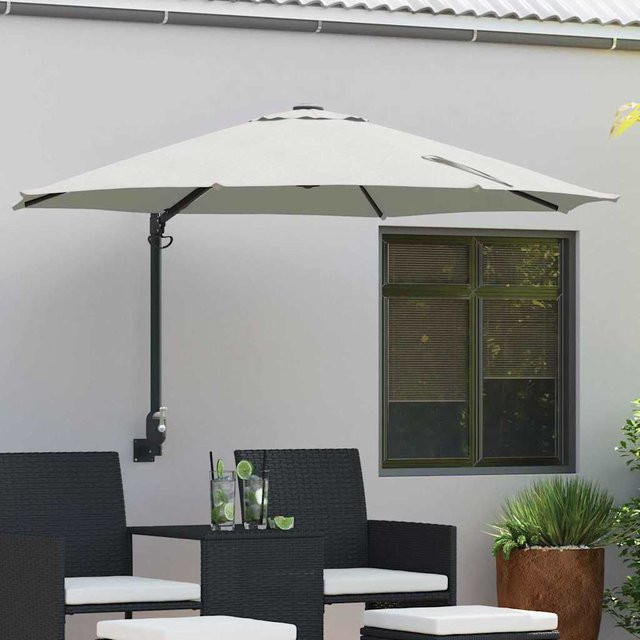 vidaXL Garten-Sonnenschirm aus Polyester und Stahl in Beige, Schwarz oder Sand, B/T/H: 248 x 248 x 148 cm - Bild 2