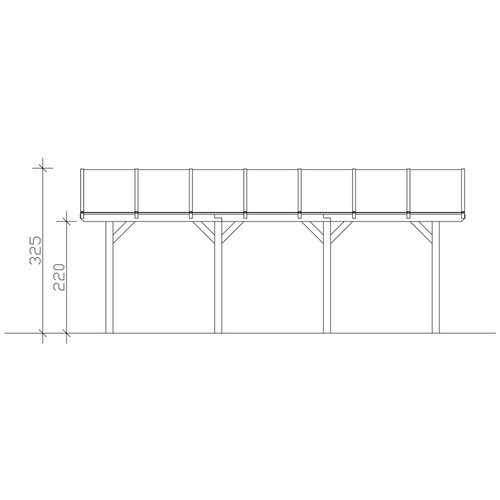 Skan Holz Carport Franken Bogendach aus Fichte Leimholz mit Doppelstegplatten, Farbe: beige, B/T: 635 x 308 cm, Höhe: 125 cm - Bild 4