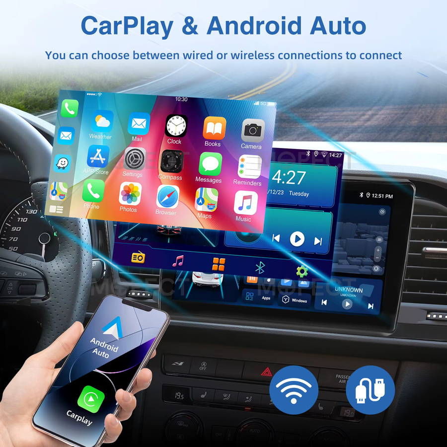 MOPECT Android 15 Autoradio mit 9 Zoll Display, 4+64GB, CarPlay, GPS, Bluetooth, DAB und AHD für Seat Leon MK3 5F1 5F5 (2012-2019), Schwarz - Bild 3