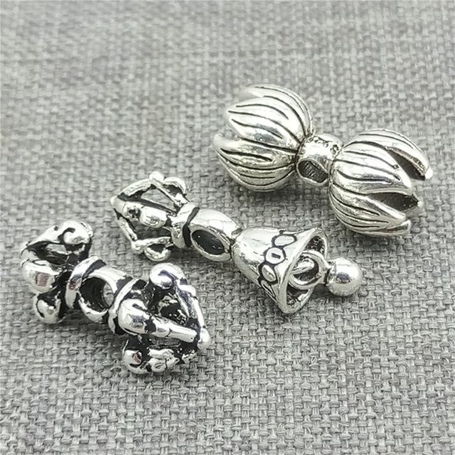 Zewelis Lotus-Vajra-Doppel-Dorje-Glockenperlen, 925 Silber, Unisex - Bild 1