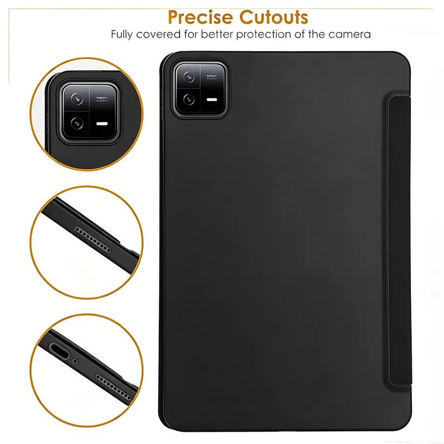 Xiaomi Folio Standhülle aus PU-Leder mit weicher Silikon-Rückenschale für Xiaomi Pad 6 Pro 11 und Xiaomi Pad 6 11'' 2023, ultradünn und faltbar, in Schwarz oder Grün - Bild 4