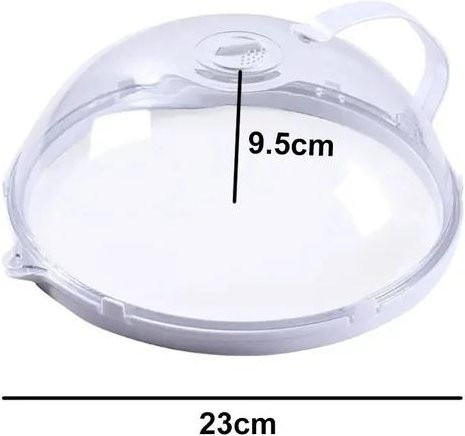 Transparente Mikrowellenabdeckung mit Griff als spritzwassergeschützte Abdeckplatte für Lebensmittel von Your Warm Home in Größe S - Bild 1