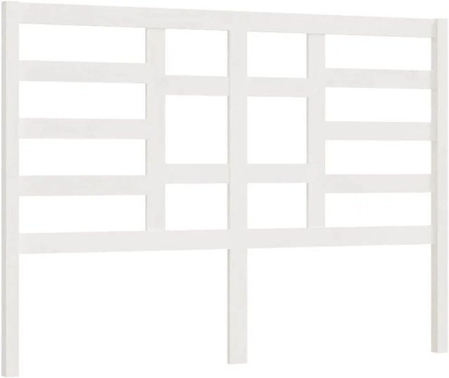 vidaXL Kopfteil aus Kiefer-Massivholz in Weiß mit rustikaler Optik, B/T/H: 126 x 4 x 104 cm - Bild 1
